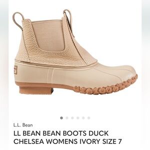 LL BEAN BEAN BOOTS DUCK CHELSEA WOMENS IVORY SIZE 7